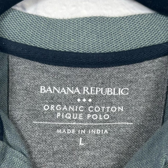 Banana Republic Sage Green Organic Cotton Polo Shirt for Men. Size Large. - Picture 3 of 6